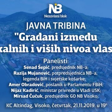 NB Visoko poziva članove i simpatizere na druženje kroz tribinu “Građani između lokalnih i viših nivoa vlasti”