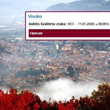 Indeks kvaliteta zraka u Visokom čak 411 – ZRAK OPASAN