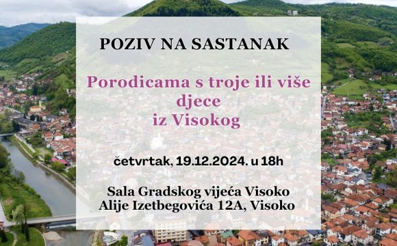 Poziv za porodice sa troje ili više djece iz Visokog