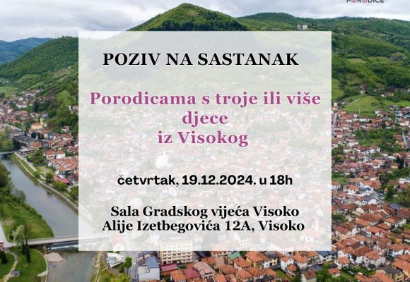 Poziv za porodice sa troje ili više djece iz Visokog